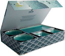 Tokyo Design Studio Sushi Giftset 'Turquoise Zwart' set van 8