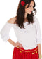 Dressforfun gypsy vrouwenkostuum XXL - verkleedkleding met edelstenen - inclusief haarbloem