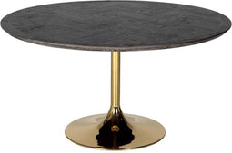 Richmond Interiors Eettafel Blackbone gold 140Ø (Black rustic)