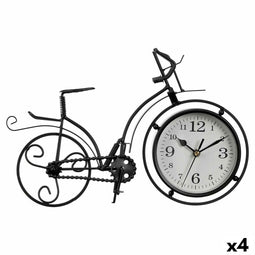 Bordsklocka Fiets Zwart Metaal 33 x 22,5 x 4,2 cm (4 Stuks)