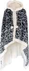 Linnick Flanel Fleece Deken + Hoodie met Capuchon Leopard - black/white - 140x200cm - 130x180cm - Plaid