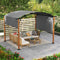 Coast 360 x 300 x 260 cm - Uitschuifbare Gebogen Pergola - Verstelbare Luifel - Grijs