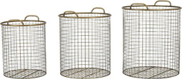Light & Living PERLIS Mand Ø33x42+Ø38x47,5+Ø43,5x53 cm brons Set van 3