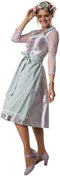 dressforfun Midi-dirndl Oberammergau model 1 - Verkleedkleding carnaval - Glanzend zilver/groen - XXL
