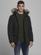 JACK & JONES JJSKY PARKA - Parka met capuchon en imitatiebont - Zwart - Maat XL