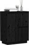vidaXL - Dressoir - 60x34x75 - cm - massief - grenenhout - zwart