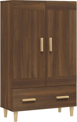 vidaXL - Hoge - kast - 70x31x115 - cm - bewerkt - hout - bruin - eikenkleur