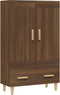 vidaXL - Hoge - kast - 70x31x115 - cm - bewerkt - hout - bruin - eikenkleur