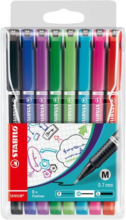STABILO SENSOR - Fineliner 0,7 mm - Etui Met 8 kleuren