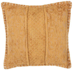KAVALAM - Sierkussen - Mosterdgeel - 45 x 45 cm - Katoen