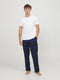 JACK&JONES JACRIMON - Heren pyjama broek - 100% biologisch katoen - Donkerblauw met geel
