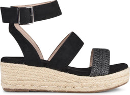 POSH by Poelman LONA - Dames Sandalen - Gespsluiting met dierenprint - Zwart