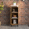 vidaXL - Dressoir - 34,5x32,5x90 - cm - bewerkt - hout - gerookt - eikenkleurig