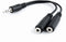Gembird CCA-415-0.1M - 3.5mm audio splitter kabel - 1 male naar 2 female - Zwart