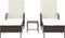 vidaXL - Ligbedden - 2 - stuks - met - Kussens - en - Tafel - Bruin - Poly - Rattan