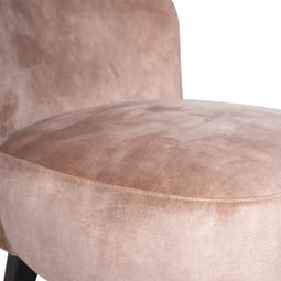 PTMD Nikki Lage Stoel - 64 x 67 x 74 cm - Fluweel/Hout - Khaki