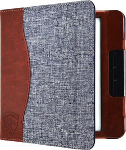 Hoesje Geschikt voor Kobo Libra H2O Sleepcover Jeans Style Hoes Grijs - ereader hoesje - cover