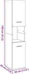 vidaXL - Badkamerwandkast - 30x30x130 - cm - bewerkt - hout - betongrijs