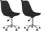 vidaXL - Eetkamerstoelen - draaibaar - 2 - st - stof - zwart