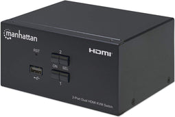 Manhattan KVM Switch 2-Port Dual-Monitor HDMI 4K@30Hz