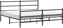 vidaXL - Bedframe - met - hoofd- - en - voeteneinde metaal - zwart - 180x200 - cm