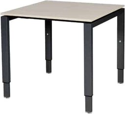 Verstelbaar Bureau - Domino 80x80 Eiken - zwart frame