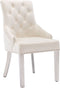 vidaXL - Eetkamerstoelen - 2 - st - fluweel - crèmekleurig