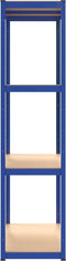 vidaXL - Opbergrek - 4-laags - 2 - st - staal - & - bewerkt - hout - blauw