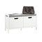 SoBuy FSR63-II-W - Entreebank - Witte schoenenkast met opbergbank - 91 cm breed