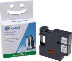 Labeltape G&G 15569 Compatibel vervangt DYMO 45010, S0720500 Tapekleur: Transparant Tekstkleur: Zwart 12 mm 7 m