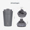 Castagnola Thermosbeker - Koffiebeker To Go - Dubbelwandig RVS 380 ML - Grijs