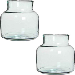 Mica Decorations Vienne Vaas - H20 x Ø21 cm - Glas - Set van 2