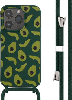 iMoshion Hoesje Geschikt voor iPhone 14 Pro Hoesje Met Koord - iMoshion Siliconen design hoesje met koord - Groen / Avocado Green