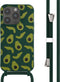 iMoshion Hoesje Geschikt voor iPhone 14 Pro Hoesje Met Koord - iMoshion Siliconen design hoesje met koord - Groen / Avocado Green