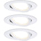 Paulmann Nova Plus Slim inbouwspot - wit - Set van 3 - LED Coin - IP23 - dimbaar en zwenkbaar - spuitwaterdicht