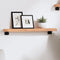 vidaXL - Wandschap - 60x10x4 - cm - behandeld - massief - eikenhout - lichtbruin