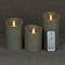 Anna's Collection LED stompkaarsen - set van 3 - bewegende LED-vlam - taupe (3 st)