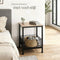 tectake® Grimsby - Bijzettafel - Industrieel design - 2 niveaus - Zwart metalen frame - Lichtbruin