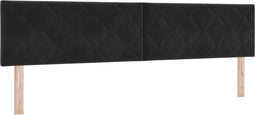vidaXL - Hoofdbord - met - Diamantblok - Ontwerp - Zwart - 200 - cm - Velvet
