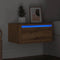 vidaXL - Nachtkastje - met - LED's - wandgemonteerd - artisanaal - eikenkleur