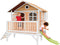 AXI Stef Speelhuis in Bruin/Wit - Met Verdieping en Limoen Groene Glijbaan - Speelhuisje voor de tuin / buiten - FSC hout - Speeltoestel voor kinderen