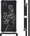iMoshion Hoesje Geschikt voor Samsung Galaxy A71 Hoesje Met Koord - iMoshion Design Hoesje met Koord - Wit / Zwart / Woman Flower Black