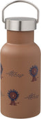 Fresk Thermosfles - 350 ml - RVS Waterfles - Lekvrije Drinkfles voor Kinderen - Koude en Warme Dranken - BPA-vrij - Onbreekbaar - Inclusief 2 Doppen - Thermosbeker - Drinkbeker - Bruin - Lion