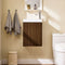 SoBuy BZR196-BR - Compact Badkamermeubel met Wastafel - Bruin met Witte Wastafel