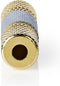 Stereo-Audioadapter - 3,5 mm Female - 3,5 mm Female - Verguld - Recht - Metaal - Zilver - 1 Stuks - Doos