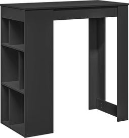 vidaXL - Bartafel - met - rekken - 102x50x103,5 - cm - bewerkt - hout - zwart