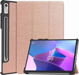 Lunso - Geschikt voor Lenovo Tab P11 Pro Gen 2 (2e generatie) - Tri-Fold Bookcase hoes - Rose Goud