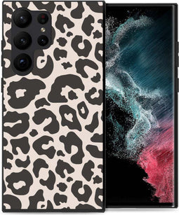 iMoshion Hoesje Geschikt voor Samsung Galaxy S23 Ultra Hoesje Siliconen - iMoshion Design hoesje - Zwart / Leopard