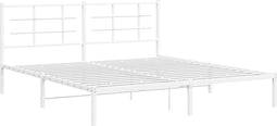 vidaXL - Bedframe - met - hoofdbord - metaal - wit - 180x200 - cm