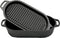 Valhal Outdoor - Braadpan / Dubbele Skillet 2L - kleine Dutch Oven, gietijzer, ovaal, grillpatroon, VH2L